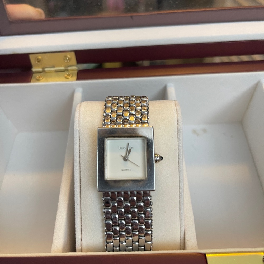 Silver-Tone Women's Square Dial Bracelet Watch